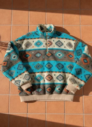 Pull polaire turquoise motifs ethniques – taille S – style cosy street hiver, brand: novera, condizioni: Ottime, taglia: S / IT 40 / EU 36, €44.99, €47.94 include la Protezione acquisti Pro