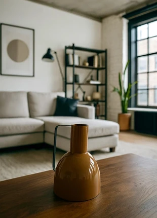 Pichet design VTWonen – céramique marron mat, 18 cm, marque: vtwonen, état: Très bon état, 30,00 €, 32,20 € Protection acheteurs incluse