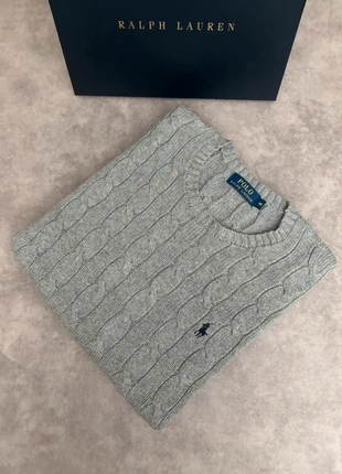 Pull ras de cou Ralph Lauren gris logo bleu marine homme taille M, brand: Ralph Lauren, condizioni: Ottime, taglia: M, €50.00, €53.20 include la Protezione acquisti