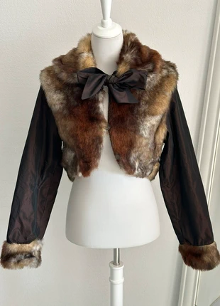 Veste crop afghan marron romantique à noeud y2k, marque: Vintage Dressing, état: Très bon état, taille: M / 38 / 10, 77,90 €, 82,50 € Protection acheteurs (Pro) incluse