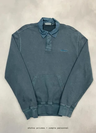 Pull Carhartt wip col Polo Bleu Délavé Coupe Large 100% coton Sweatshirt - Taille M #920, marke: Carhartt, zustand: Gut, größe: M, 46,00 €, 49,00 € beinhaltet Vinted-Käuferschutz Pro