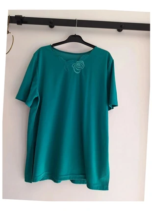 T-shirt vert menthe vintage brodé, état: Très bon état, taille: XL / 42 / 14, 5,00 €, 5,95 € Protection acheteurs (Pro) incluse