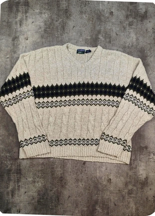 pull ethnique torsade XL beige et noir made in usa, brand: Vintage Dressing, condition: Very good, size: XL / 42 / 14, €11.00, €12.25 includes Buyer Protection