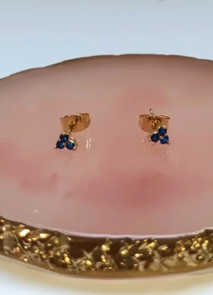 Pendientes tuerca dorado cristal Swarovski azul acero Earrings Boucles d'oreilles créoles, marque: Acero, état: Très bon état, 12,00 €, 13,30 € Protection acheteurs incluse