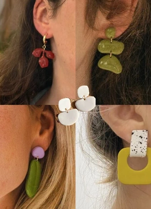 Handmade White Geometric Drop Earrings – Minimal, Elegant & Lightweight, brand: Hecho a Mano, condizioni: Nuovo con cartellino, €5.99, €6.99 include la Protezione acquisti