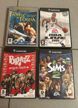 Lot de 4 jeux Nintendo GameCube – NBA Live 2005, Les Sims 2, Bratz Rock Angelz, Prince of Persia, condition: Very good, €50.00, €53.20 includes Buyer Protection