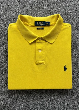 Polo Custom Fit Ralph Lauren Jaune  XXL Homme Coton   XXL  #4415, merk: Ralph Lauren, staat: Heel goed, maat: XXL, € 30,00, € 32,20 inclusief Kopersbescherming Pro