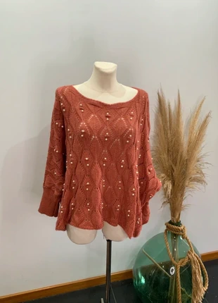 Camisola rosa com pérolas bege, brand: Made In Italy, condizioni: Ottime, taglia: Taglia unica, €9.00, €10.15 include la Protezione acquisti