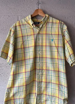 Chemise Ralph Lauren à manches courte Jaune logo brodé bleu - Taille L, marque: Ralph Lauren, état: Bon état, taille: L, 14,00 €, 15,40 € Protection acheteurs (Pro) incluse