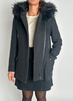 Manteau Zapa gris 36 laine cuir, merk: ZAPA, staat: Heel goed, maat: S / 36 / 8, € 94,00, € 99,40 inclusief Kopersbescherming