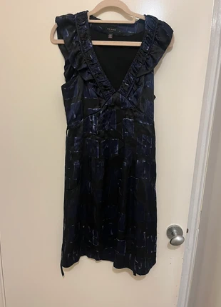Ted Baker Black & Navy V-Neck Dress – Size 8 (Good Condition, brand: Ted Baker, condition: Good, size: S / UK 8-10, £5.00, £5.95 includes Buyer Protection