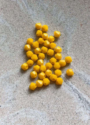 Fil de perles toupies jaunes en verre 4 mm - PJA1-15, estado: Novo com etiquetas, €1.00, €1.75 inclui Proteção do Comprador Pro