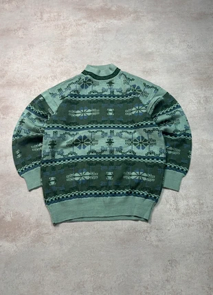 Vintage Teal Green Knit Sweater Geometric Fair Isle Pattern 90s Retro Nordic Style, marque: Vintage Dressing, état: Très bon état, taille: M, 29,95 €, 32,15 € Protection acheteurs incluse