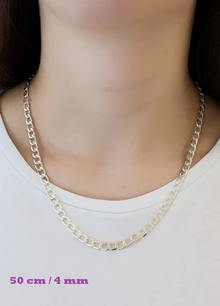 Chaîne en argent 925 collier 50 cm maille 4 mm, brand: Argent, condizioni: Nuovo senza cartellino, €9.00, €10.15 include la Protezione acquisti