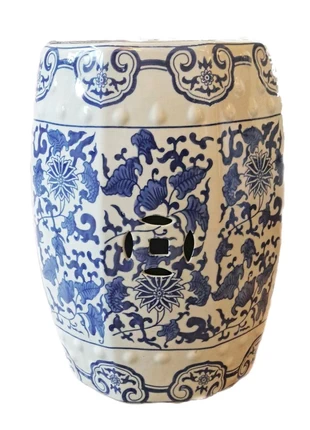Blauw witte keramische kruk chinees gardenstool 2 stuks, merk: Asian, staat: Nieuw met prijskaartje, € 150,00, € 158,20 inclusief Kopersbescherming
