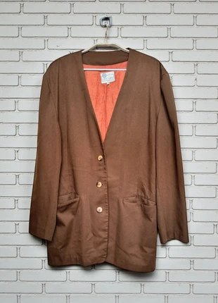 Vintage Blazer Maat 44 Bruin Oversized City Life Kantoor, merk: Vintage, staat: Heel goed, maat: XXL / 44 / 16, € 15,00, € 16,45 inclusief Kopersbescherming Pro
