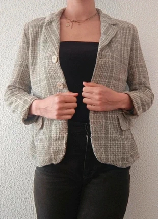 Blazer Gris Ajusté carreaux, marque: Vintage Dressing, état: Très bon état, taille: S / 36 / 8, 5,00 €, 5,95 € Protection acheteurs incluse