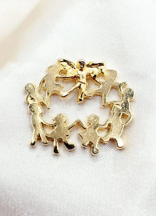 Broche vintage “Circle of Friends Angel” 1990s plaqué or gold plated cherub jewelry brooch, brand: Vintage Chic, condition: Very good, €18.00, €19.60 includes Buyer Protection