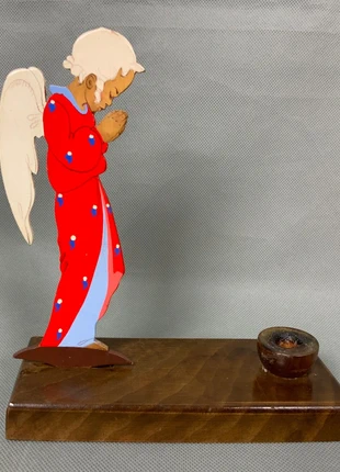 Vintage Wooden Christmas Angel candleholder, merk: Kleur en Profiel, staat: Heel goed, € 15,00, € 16,45 inclusief Kopersbescherming