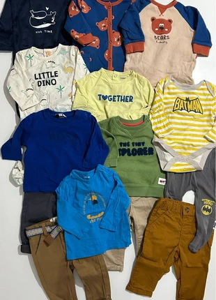 Lot vêtements pyjama, pantalon, haut, sweat, body 6 mois, marque: Kiabi, état: Très bon état, taille: 6-9 mois / 68 cm, 14,00 €, 15,40 € Protection acheteurs incluse