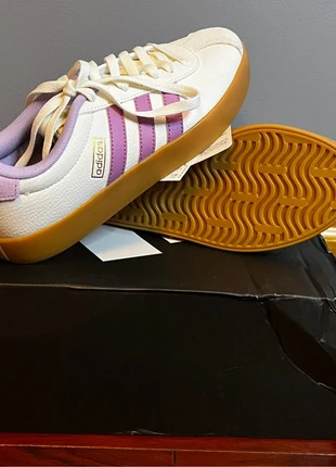 *Adidas VL Court 3.0 - Cream, Purple & Gold Retro Style Sneakers*, brand: adidas, condition: New with tags, size: 4, £46.07, £49.07 includes Buyer Protection