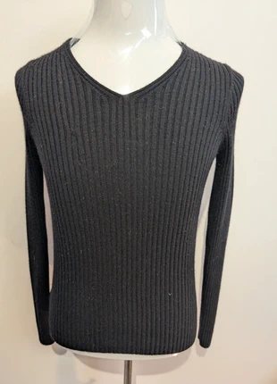 L.L.Bean Pull Col V Noir Côtelé Laine Mérinos S Trous Discrets |532W, marque: L.L. Bean, état: Très bon état, taille: S / 36 / 8, 5,00 €, 5,95 € Protection acheteurs (Pro) incluse