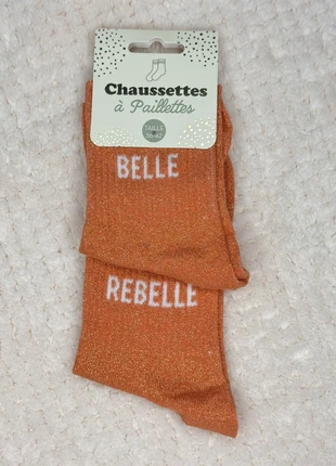 Chaussettes a paillettes belle rebelle cuivre taille 36-42 femme humour cadeau, marke: chaussettes à paillettes, zustand: Sehr gut, größe: Einheitsgröße, 5,00 €, 5,95 € beinhaltet Vinted-Käuferschutz Pro