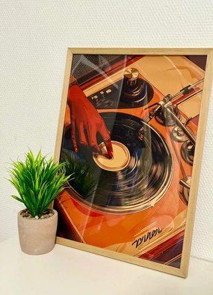 Affiche décorative 30x40cm motif vinyle vintage orange dessin rétro aesthetic pinterest cadeau Noël, brand: Tendance, condition: New with tags, €12.00, €13.30 includes Buyer Protection