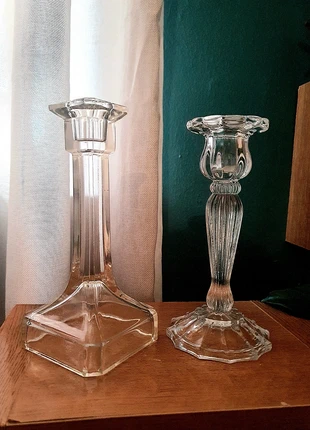 Vintage  Art Deco Glass  Candle Holders, brand: Vintage, condition: Very good, £5.00, £5.95 includes Buyer Protection