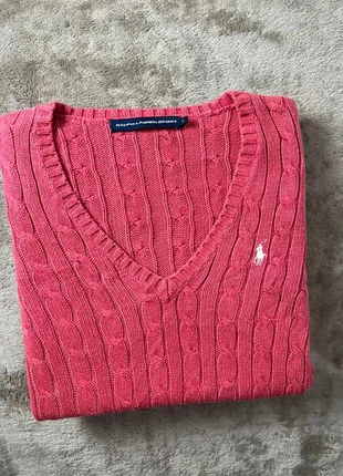 Pull torsadé Ralph Lauren authentique rose taille L col V, marque: Ralph Lauren, état: Très bon état, taille: L / 40 / 12, 35,00 €, 37,45 € Protection acheteurs incluse