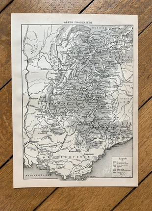 Carte des Alpes françaises, état: Bon état, 6,00 €, 7,00 € Protection acheteurs (Pro) incluse