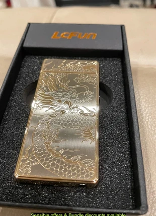 Electric Plasma Lighter USB Rechargeable Electronic Windproof Dragon, brand: Electric, condition: New with tags, £30.00, £32.20 includes Buyer Protection