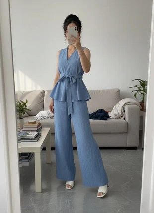 Ensemble deux pièces - haut sans manches à col en V + pantalon large élegant, marque: cintia, état: Neuf sans étiquette, taille: S / 36 / 8, 44,90 €, 47,85 € Protection acheteurs incluse