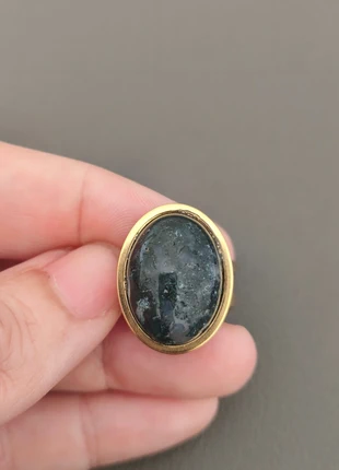 Bague ovale acier inoxydable doré pierre naturelle agate indienne, brand: Pierre naturelle, condizioni: Ottime, taglia: Regolabile, €8.50, €9.63 include la Protezione acquisti Pro