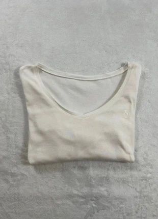 T-shirt court manches longues uni Ralph Lauren - Taille L Femme - Blanc logo brodé, brand: Ralph Lauren, condition: Good, size: L / 40 / 12, €4.00, €4.90 includes Buyer Protection