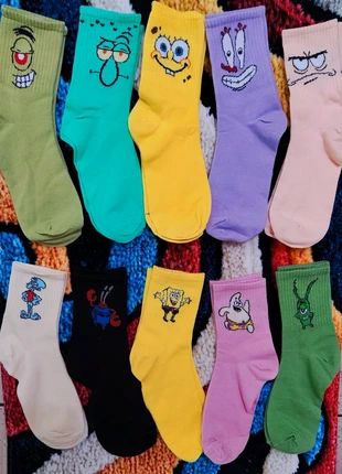 Pack 10 chaussettes Bob l’Éponge neuves 🧽 fun, colorées et confortables🌈., condition: New without tags, size: M | 39–42, €13.90, €15.30 includes Buyer Protection