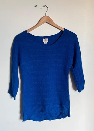 Pull en maille 3/4 manches Mossimo bleu électrique - S Femme, brand: Mossimo, condizioni: Ottime, taglia: S / IT 40 / EU 36, €6.00, €7.00 include la Protezione acquisti