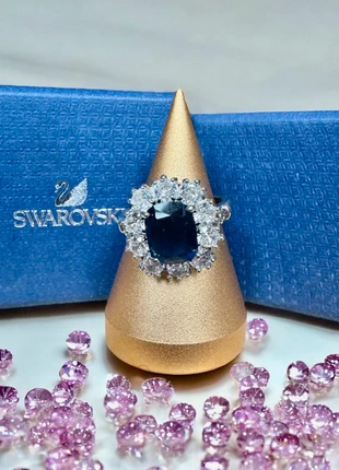 Bague Inspiration Style Swarovski Zircon Eclat Argenté Saphir Luxe Vintage Oldmoney Glamour, marque: Swarovski, état: Très bon état, taille: 18,5 mm, 23,00 €, 24,85 € Protection acheteurs incluse