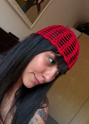 Bonnett crochet rojo, brand: Wuitta, condizioni: Nuovo con cartellino, taglia: Taglia unica, €10.00, €11.20 include la Protezione acquisti