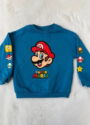 Super Mario blue Sweatshirt – M&S – Age 2-3, brand: Marks & Spencer, condition: Very good, size: 3 years / 98 cm, €8.99, €10.14 includes Buyer Protection