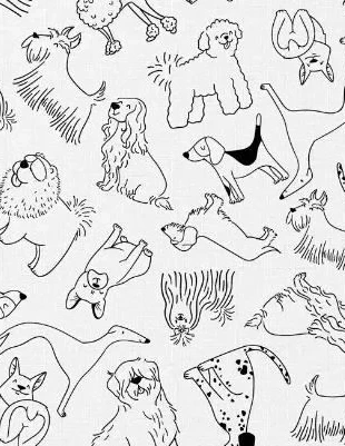 Tissu à colorier chiens 50x75cm, marque: Domotex, état: Neuf avec étiquette, 3,50 €, 4,38 € Protection acheteurs (Pro) incluse