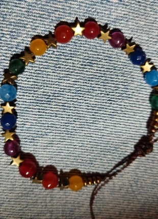 Original pulsera arcoiris de ágatas tenidas / Bracelet arc-en-ciel original en agates colorées, état: Très bon état, 8,00 €, 9,10 € Protection acheteurs incluse
