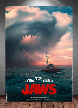 Affiche A3 (glacé) "Les dents de la mer" (20/22), marque: Impression, état: Très bon état, 5,50 €, 6,48 € Protection acheteurs incluse