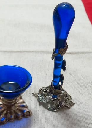 Vintage vetro blu e argento – salierina e fermacarte decorato 3,5/10 cm, zustand: Sehr gut, 18,00 €, 19,60 € beinhaltet Vinted-Käuferschutz Pro