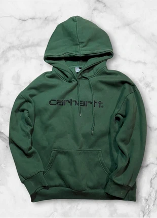 Pull col rond à capuche oversize carhartt vert logo brodé noir - Taille M, brand: Carhartt, condizioni: Ottime, taglia: M / IT 42 / EU 38, €29.90, €32.10 include la Protezione acquisti