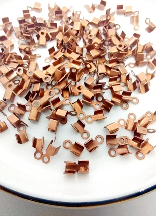 Embouts à écraser cordon en métal cuivre rouge – 6×3 mm – lot de 100 - DIY bijoux, état: Très bon état, 1,00 €, 1,75 € Protection acheteurs incluse