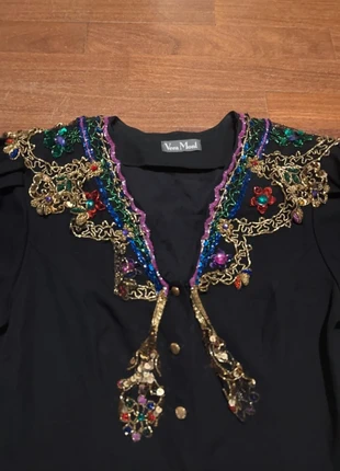 Camicia vintage anni 80 completamente ricamata party, marque: Vintage Dressing, état: Très bon état, taille: L / 40 / 12, 20,00 €, 21,70 € Protection acheteurs incluse