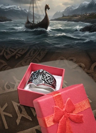 Bague viking marteau de Thor, condizioni: Nuovo senza cartellino, taglia: 22,2 mm Ø / 31, €15.00, €16.45 include la Protezione acquisti