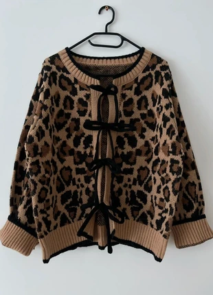 Cardigan imprimé léopard - Cardigan chic automne/hiver, marque: Boutique indépendante, état: Neuf sans étiquette, taille: XXL / 44 / 16, 35,00 €, 37,45 € Protection acheteurs (Pro) incluse