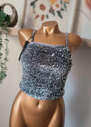 Top Allegra K – Velours & Sequins Taille S, marque: Allegra K, état: Neuf avec étiquette, taille: S / 36 / 8, 10,00 €, 11,20 € Protection acheteurs (Pro) incluse